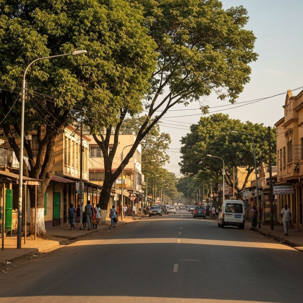 Bulawayo, Zimbabwe's second city, with its wide central streets under a dry highland sky