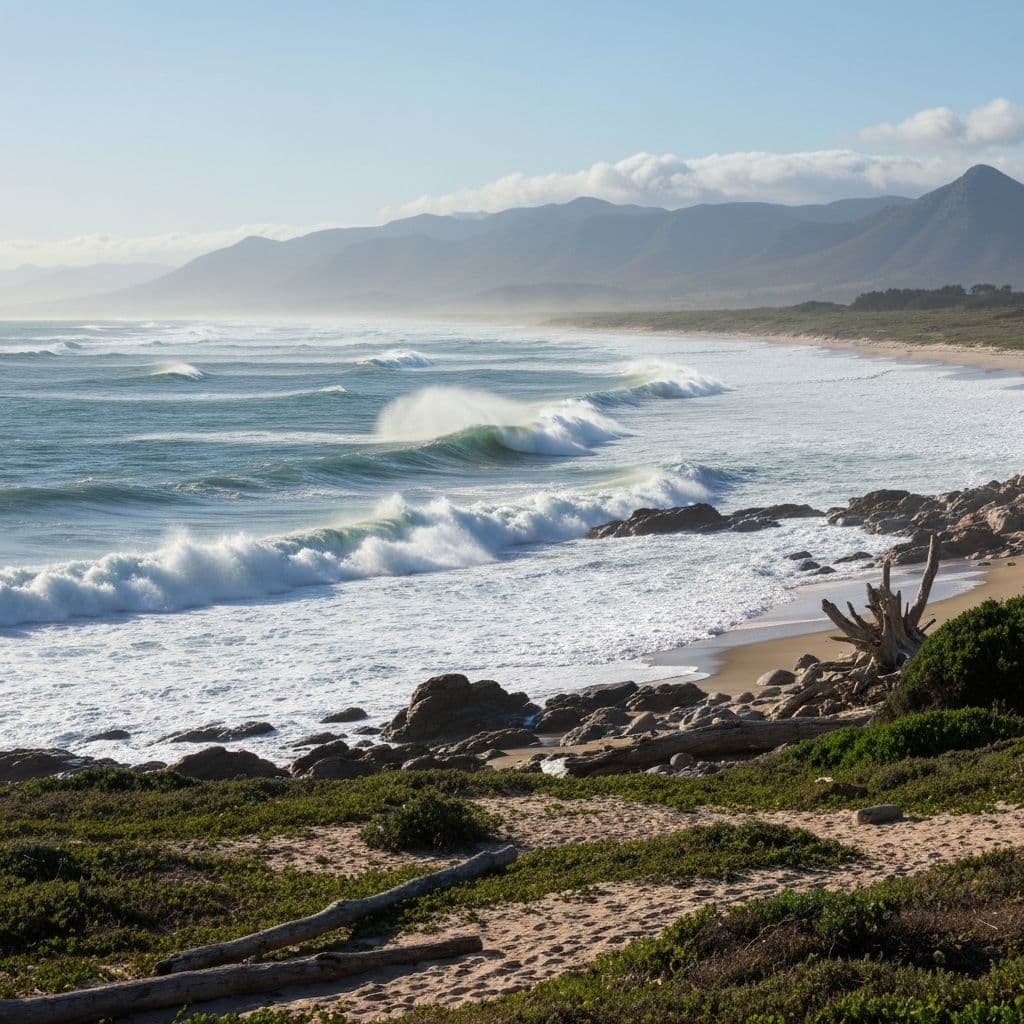 The coastline and harbour of KuGompo City in the Eastern Cape